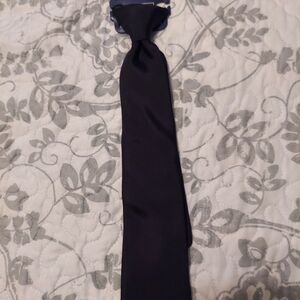 Chaps Solid Black Kids Dress Tie